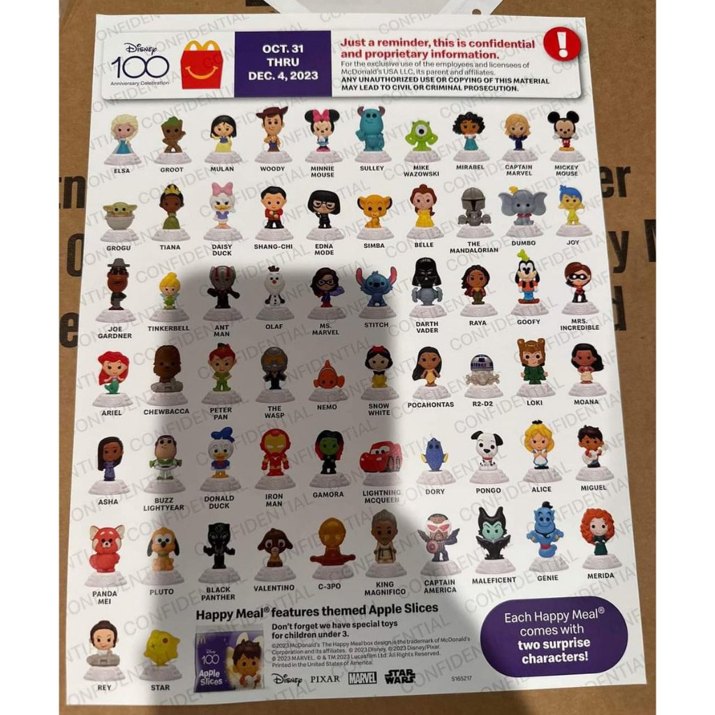 McDonald's MC lanche feliz Brinquedo Disney Coleção Novembro