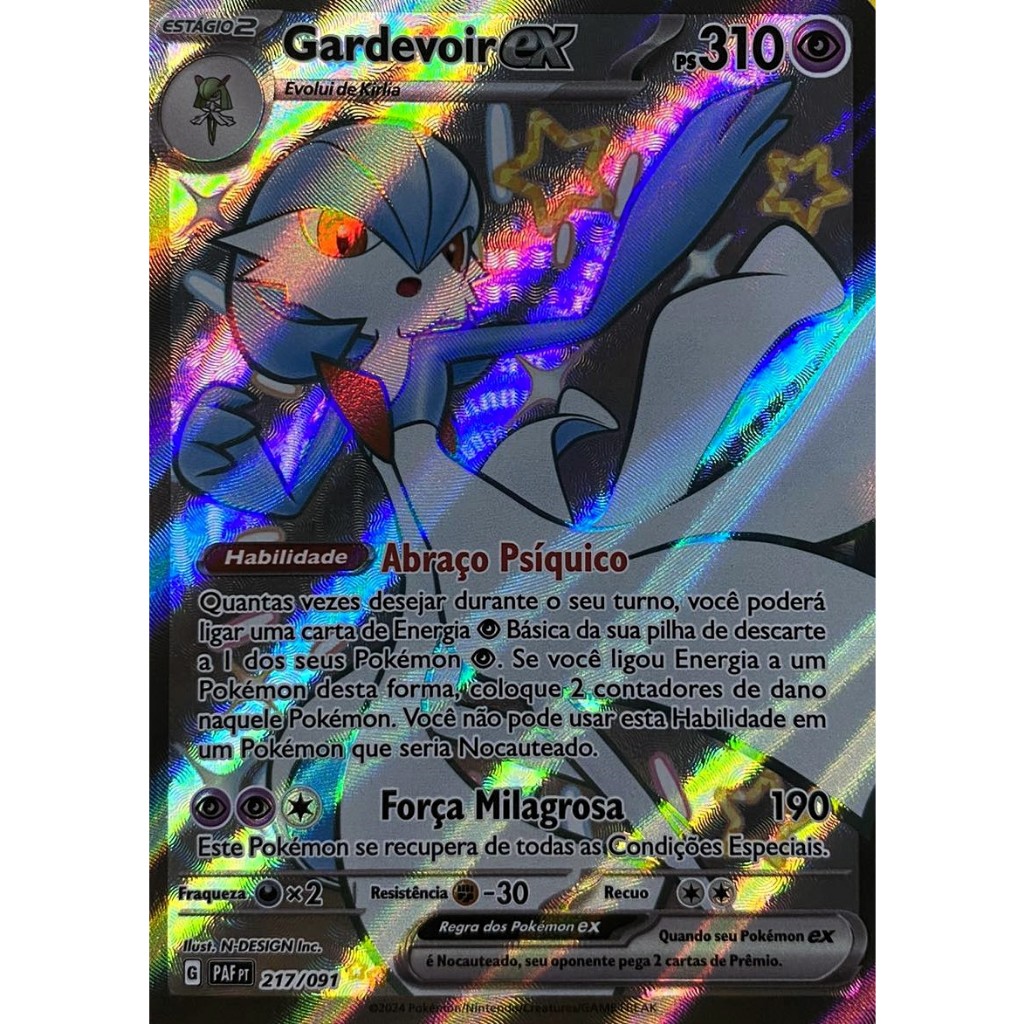 Carta Gardevoir Ex Full Art Shiny Coleção Destinos de Paldea Pokemon ...