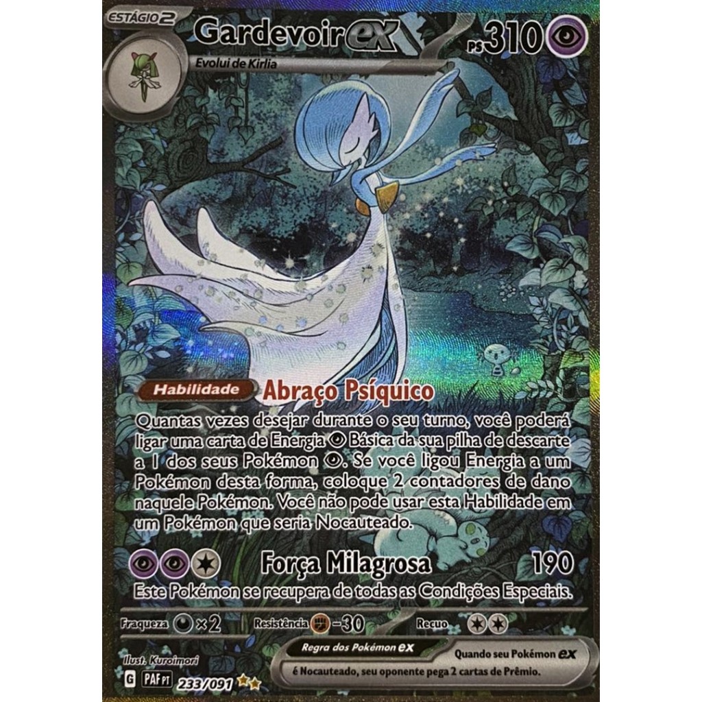 Carta Gardevoir Ex Arte Especial Shiny Coleção Destinos de Paldea Pokemon TCG