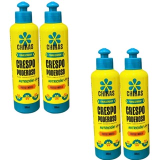 FINALIZADOR COM TERMO PROTEÇÃO CRESPO PODEROSO 300ml CHIKAS Kit 4und