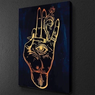 Quadro Decorativo Psicodélico 20x30cm Mão Olho