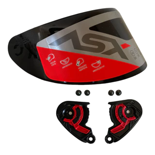 Viseira Capacete Axxis Fume Preta Com Reparo Suporte Viseira V18b Original