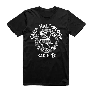 Camiseta percy jackson cabin 13 camp half blood hades série livro