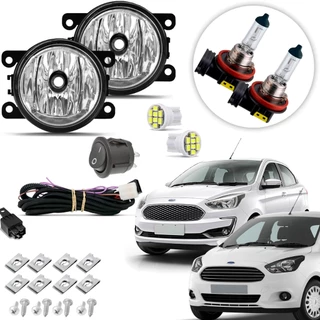 Kit farol de Milha Neblina Auxiliar Lente de Vidro Ford Ka Ka+ Hatch Sedan 2015 2016 17 18 19 20 21