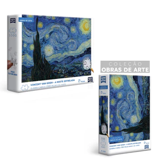 QUEBRA CABEÇA A NOITE ESTRELADA VINCENT VAN GOGH TOYSTER PEÇAS NANO TEXTURADAS OBRAS DE ARTE PUZZLE