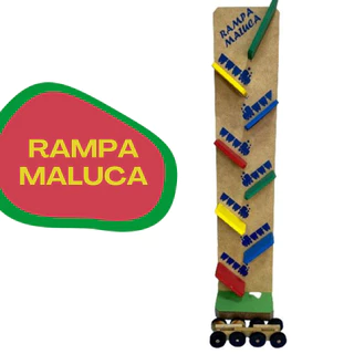 Brinquedo Pedagógico Rampa Maluca em Madeira MDF Pista Maluca Zig Zag