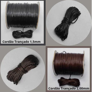 5 metros Fio Cordão encerado 1,5mm/ 2,0mm, Pulseira, Colar.