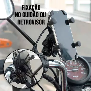 MOTO Suporte Garra Para Celular Moto Universal Com Carregador USB