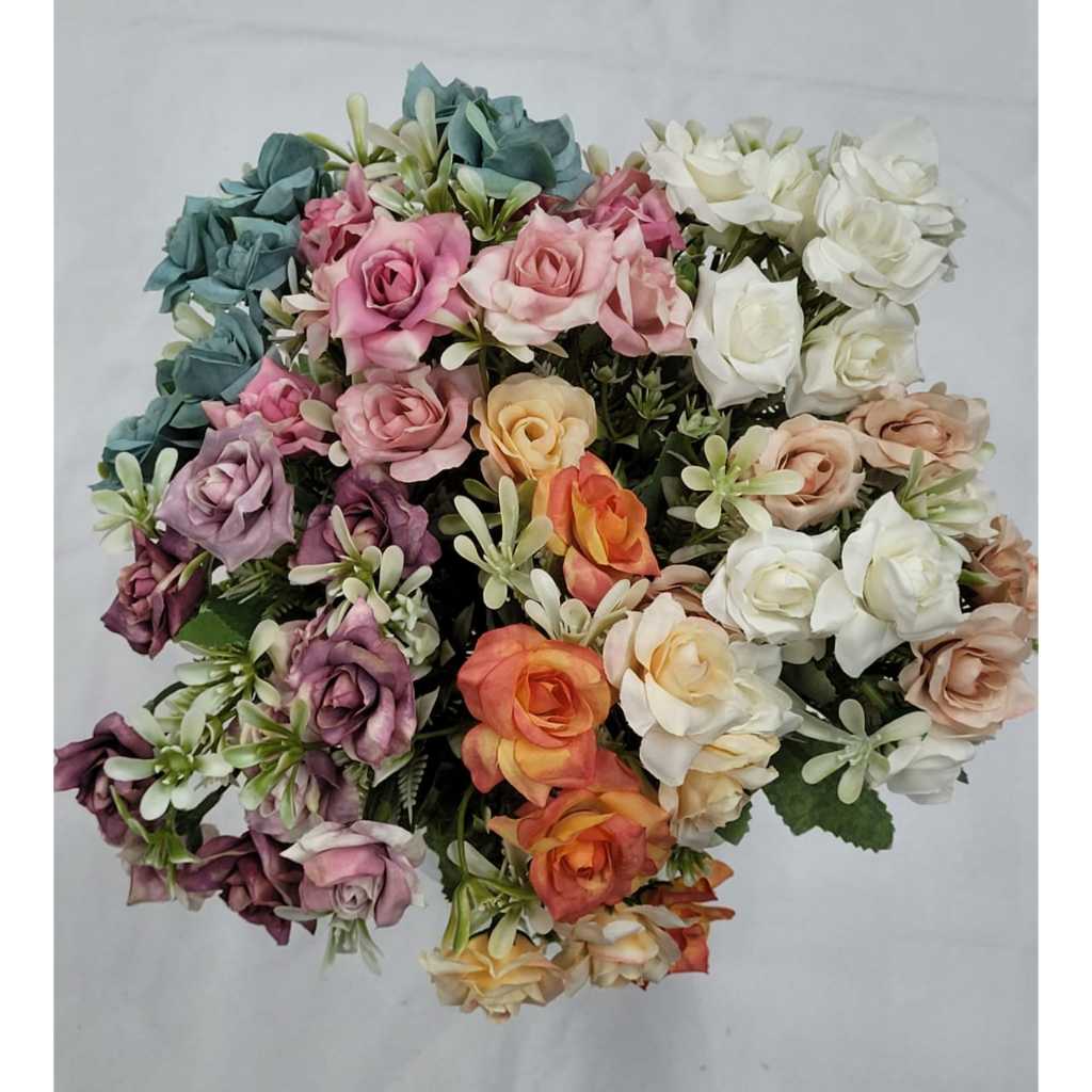 Mini Rosa Artificial (5 hastes) | Shopee Brasil