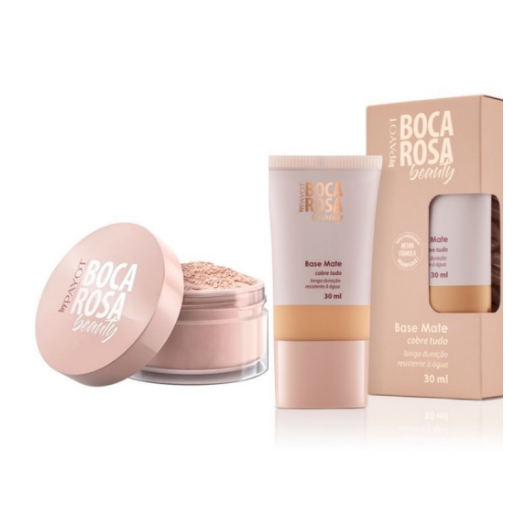 KIT Boca Rosa Pó Solto Mármore + Base 2 Pecas