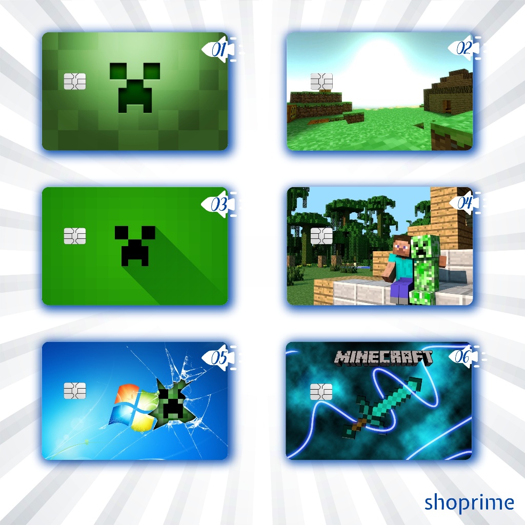 Adesivo Para Cartão De Crédito E Débito Minecraft | Shopee Brasil