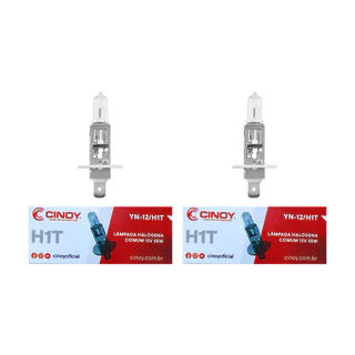 Kit Par 2 Lâmpadas Halógenas H1 12V 55W Comum Cinoy