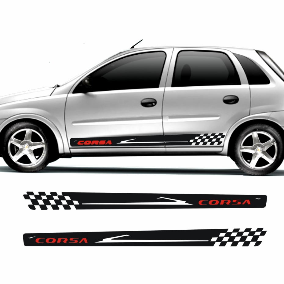 Adesivo Corsa Faixa Lateral Para Novo Corsa Serve Para Os Modelos Joy Max Premium Hatch Ou Sedan