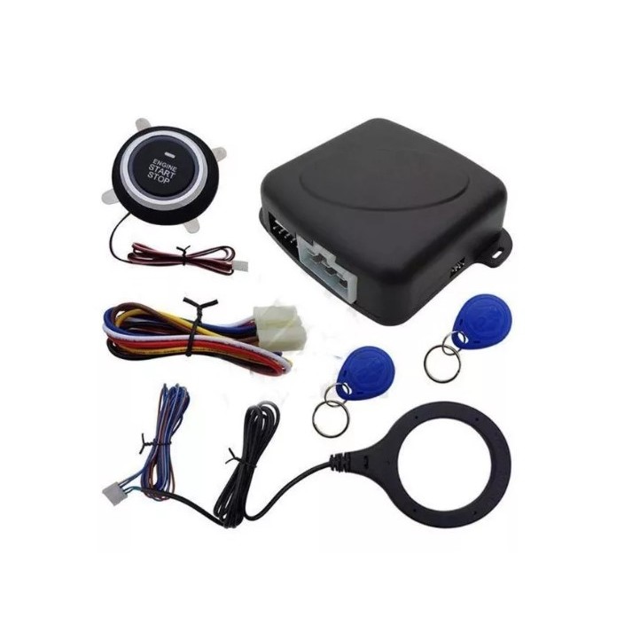 Kit Ignição Botão Start Stop Universal Novo Com Sistema Anti Furto RFID