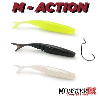 Isca Monster 3x M-ACTION 10,5cm 3 Unidades + Anzol Offset