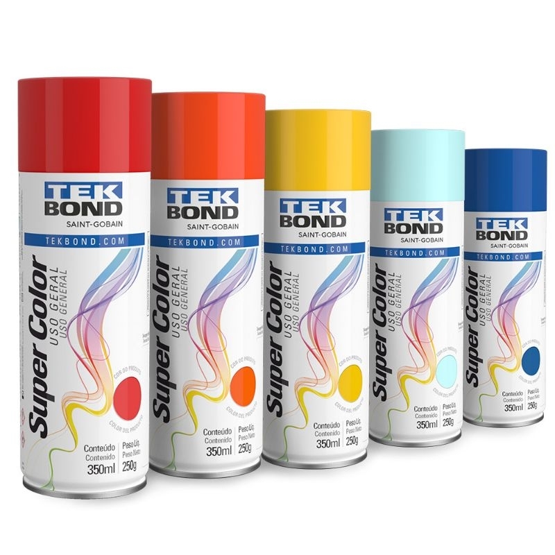 Tinta Spray Tekbond Uso Geral Super Color 350ml Cores Variadas