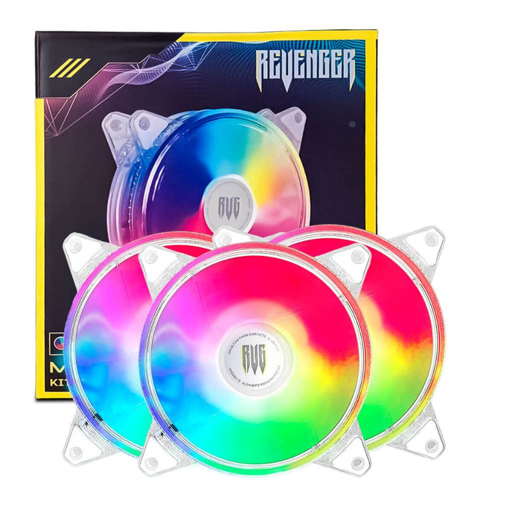 Kit 3 Fans Cooler RGB [Transparente] - Revenger