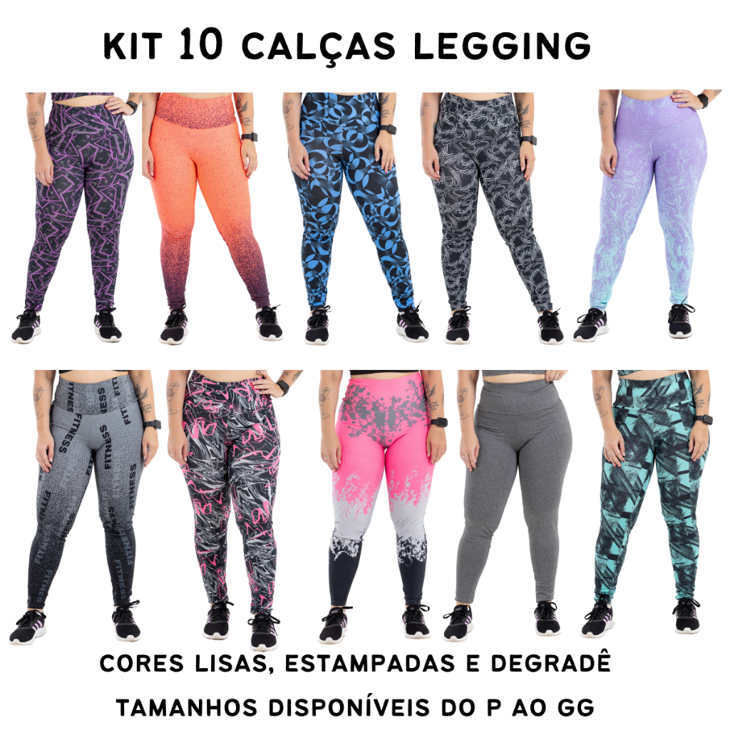 Promoção Kit 3 Calça Legging Estampada Leg Academia Moda Fitness