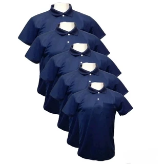 kit 5 camisa gola Polo uniforme com bolso P ao G3 piquet poliéster REF-533