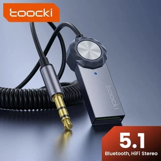 Adaptador Bluetooth Toocki 5.0 ou 5.1 Adaptador De Carro Cabo Para Carro Tablet Receptor Bluetooth 5 USB para 3.5mm Jack Speaker Receptor De Música De Áudio