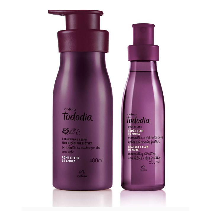 Kit Hidratante Tododia 400 ml com Body Splash 200ml Romã e Flor de