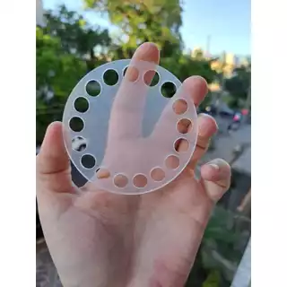 Base de acrílico, redonda de 8cm, para croche em Oferta na Shopee