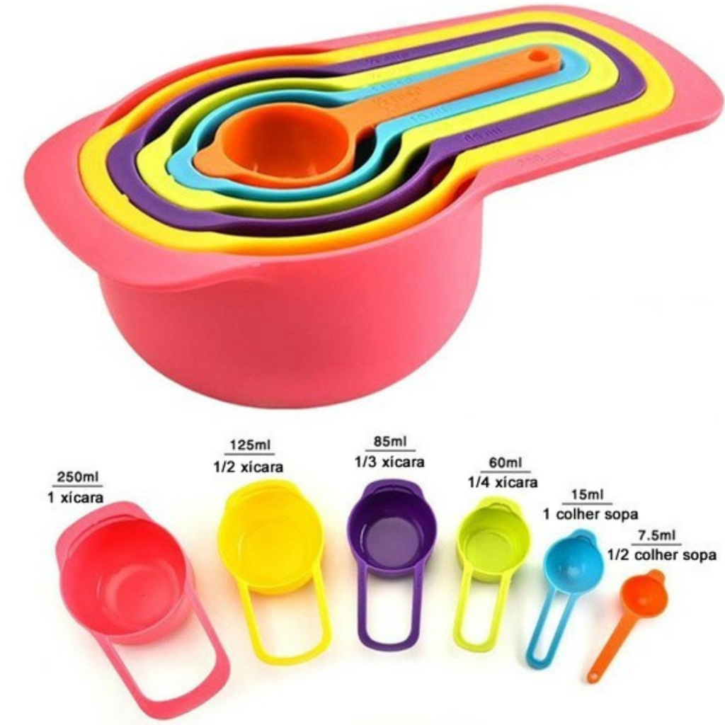 Colher Colheres Medidoras 6 pçs Medida Para Receitas Bolo Co