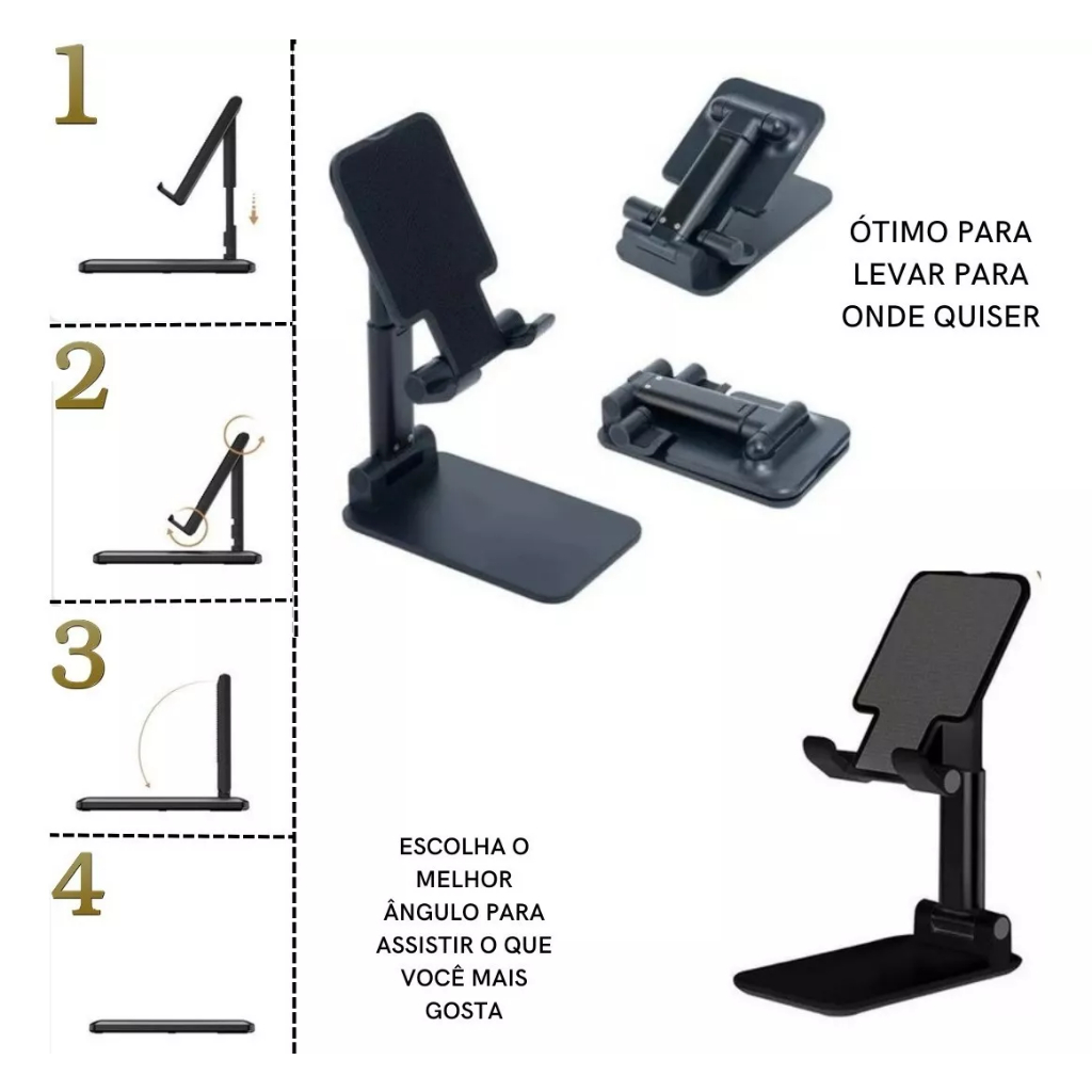 Suporte Universal De Celular Tablet Mesa Escritório Portátil Tripe