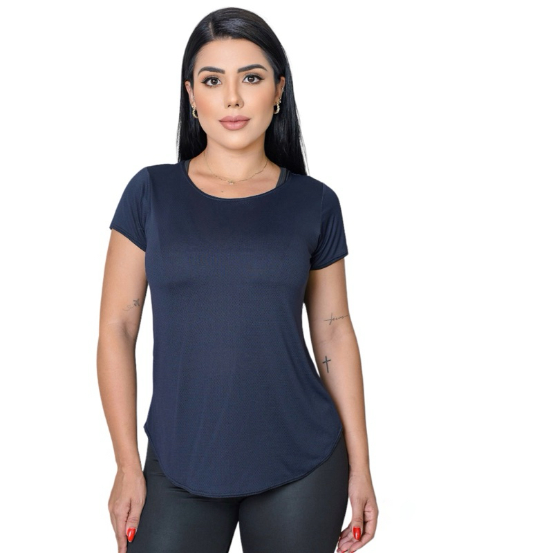 Camisa Blusa Academia feminina com Manga Dry Fit Furadinha fitness