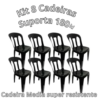 Kit 8 cadeiras Cadeira Plastica Resistente