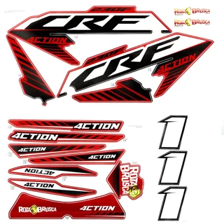 Kit Gráfico Adesivos Take Carenagem Plástico Biker 4ction Honda CRF 230