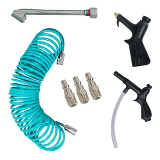 Kit Mangueira Espiral De Ar 10 Metros Com Acessórios para Compressor