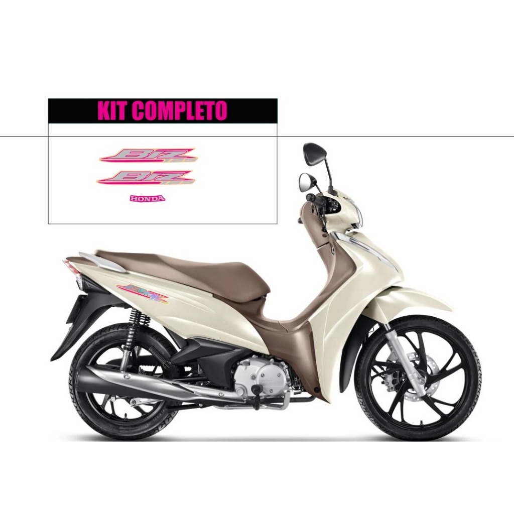 Kit Adesivos Biz 125 2023 Holográfico/Rosa Flúor