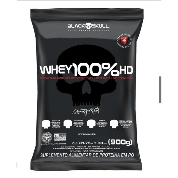 Whey 100% HD Whey Protein 900g Sabores - Black Skull