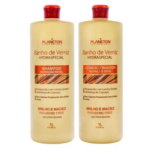Kit Banho de Verniz Plancton 1 litro para nutrição pós química - brilho intenso