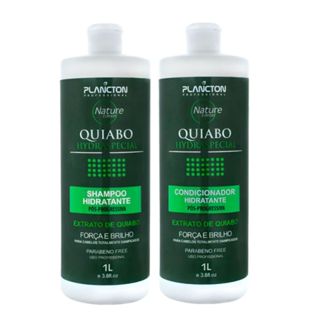 Kit de quiabo Plancton pós química poderosa hidratação capilar