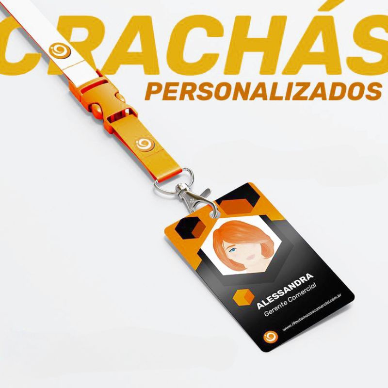 Crachá Personalizado PVC + (ARTE GRATUITA)