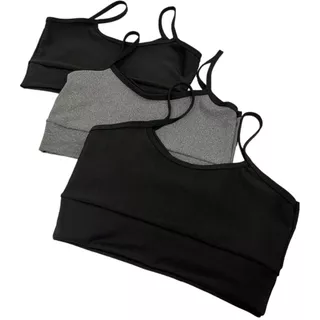 KIT 03 TOP ALCINHAS FITNESS TECIDO GROSSO ACADEMIA CROSSFIT CORRIDA SUPLEX