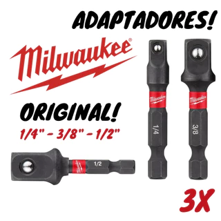 Kit Adaptador Soquete 1/4'' (3 Peças) Shockwave Milwaukee