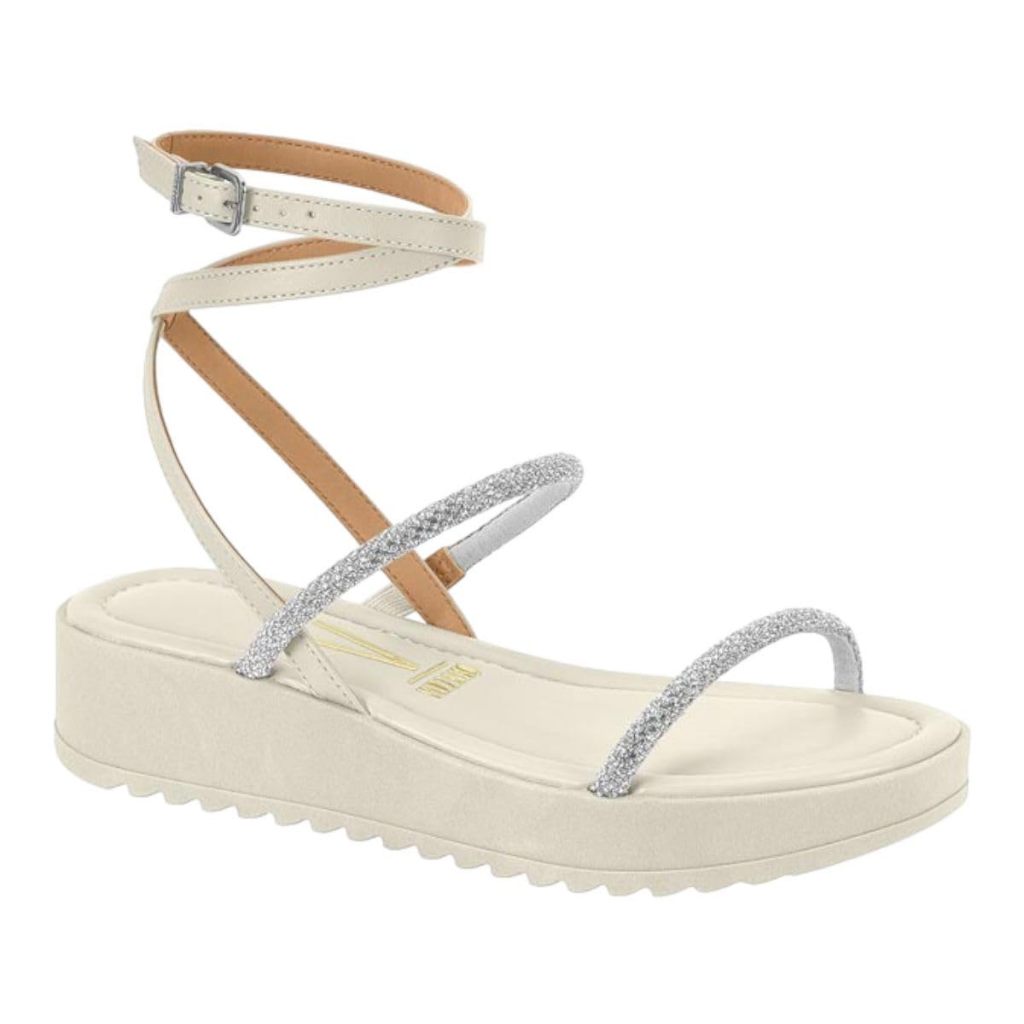 Sandalia Feminina Vizzano Papete Flatform Strass Lancamento
