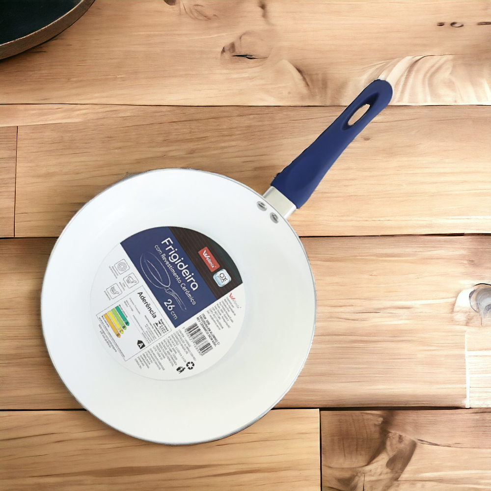 Frigideira tapiqueira em Alumínio com Revestimento Cerâmico 26cm - Azul Anti aderente Perfeita para seu lar sua Cozinha sua casa