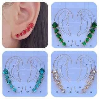 Brinco feminino zircônia ear cuff