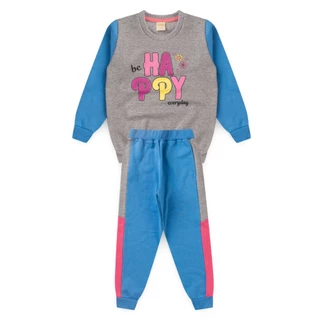 Conjunto Blusão E Calça Em Moletom Happy