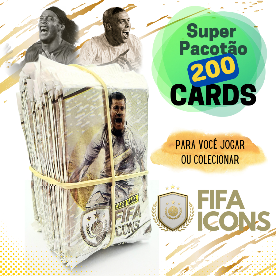 50 Pacotinhos FIFA ICONS 2023  São 200 CARDS dos Melhores da