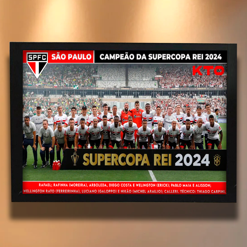 Quadro Poster - São Paulo Campeão - Supercopa 2024, Copa do Brasil 2023, Libertadores, Mundial