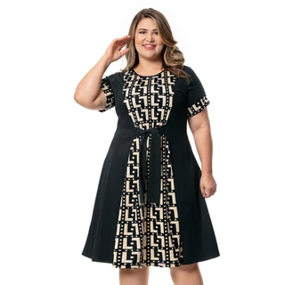 Vestido em helanca e jersey acetinado Miriam