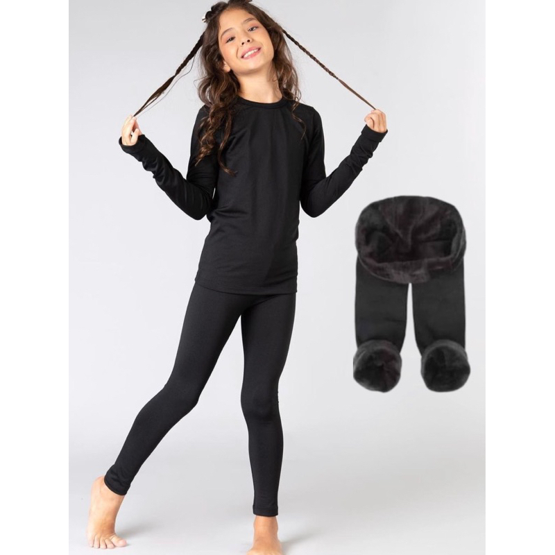 Calça Legging Térmica Infantil/juvenil Peluciada Flanelada