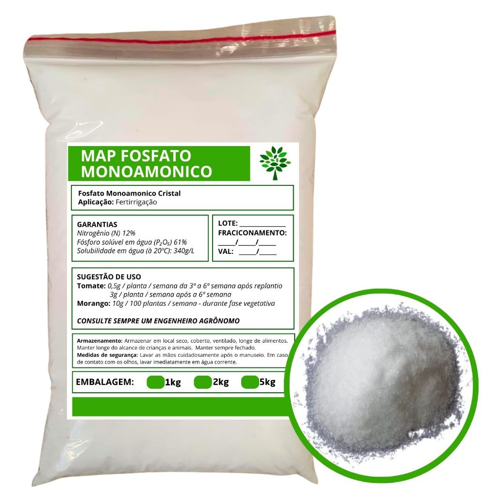 Fertilizante Fosfato Monoamonico MAP 12-61-00 1kg