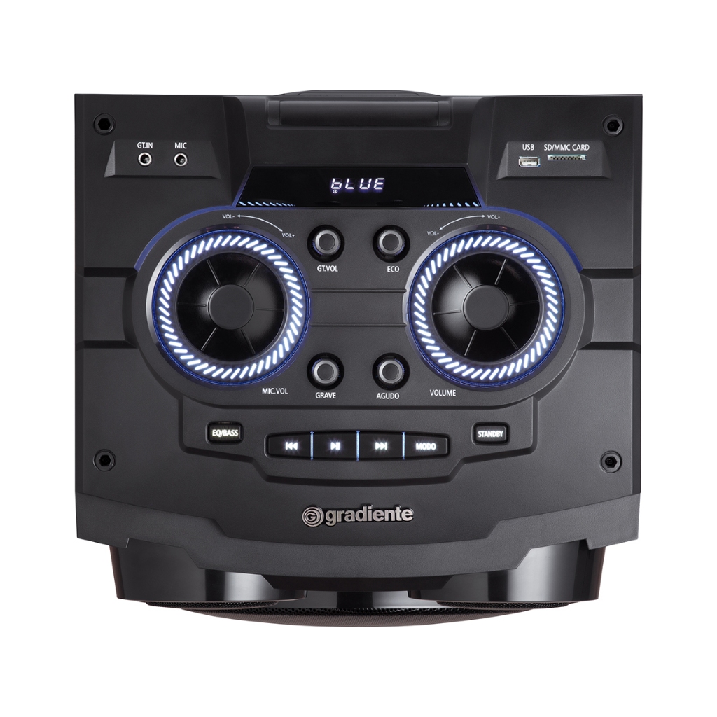 Torre De Som GRADIENTE 1800W Black Bass Bluetooth 2xWoofers 12 Bivolt