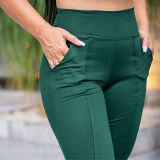 Calça Legging Feminina Básica khaki Roupas femininas com estilo